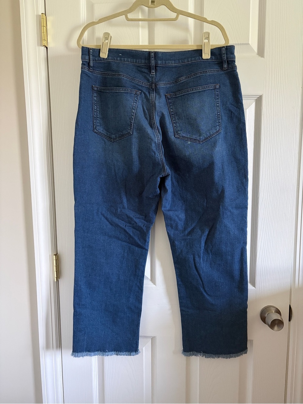 LOFT Women's Dark Blue Cropped Straight Jeans - Picture 2 of 5